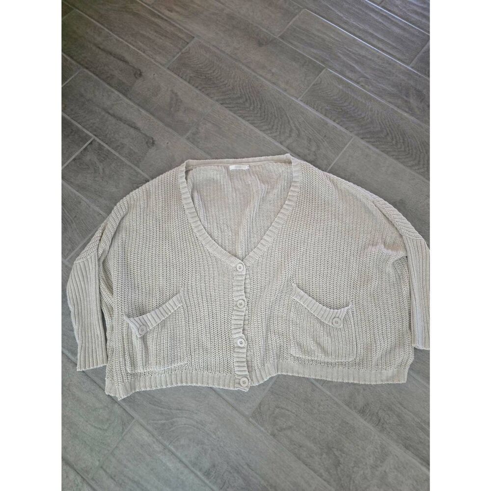 Millau Knit Oversized Knit Crochet Cardigan Beige Size Small Medium